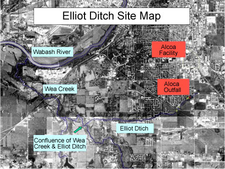 aerial photograph of Elliot Ditch site