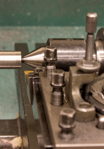 photo of steel machining lathe