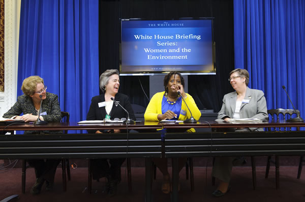 Left to right: Nancy Stoner, Acting Assistant Administrator for Water; Cynthia Giles, Assistant Administrator for the Office of Enforcement and Compliance Assurance; Michele DePass, Assistant Administrator for the Office of International and Tribal Affairs; Judith Enck, Administrator for EPA's Region 2 Office in New York