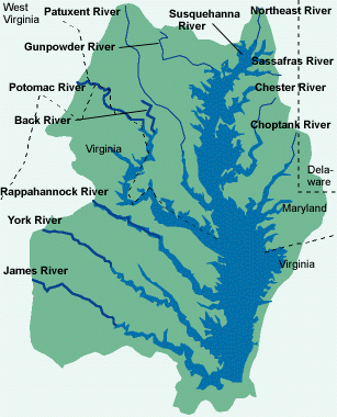 Chesapeake Bay Tributaries Names