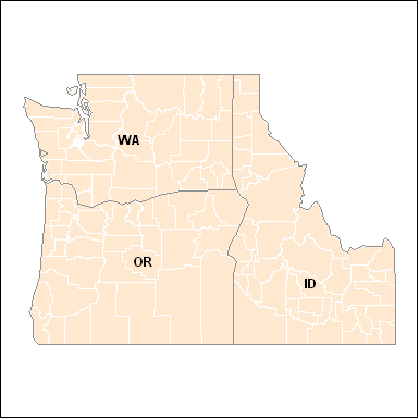 Map showing designations for region 10