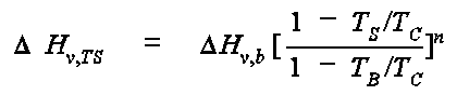Equation for estimation of enthalpy of vaporization.