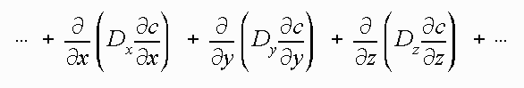 Transport equation terms for dispersion.