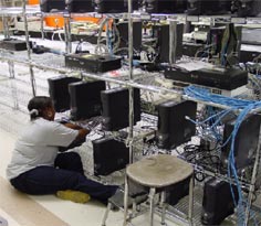 photo showing the PCs being installed