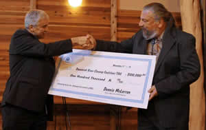 image of $100,000 check presented to Duwamish River Cleanup Coalition/Technical Advisory Group