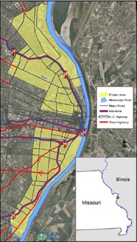 Map of St. Louis, MO