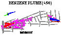 Benzene distribution in ground water at the Lindenhurst site.
