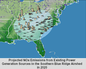 Projected NOx Eemissions from Existing Generation Sources in the Southern Blue Ridge Airshed in 2020