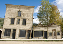 House damaged from sinking land