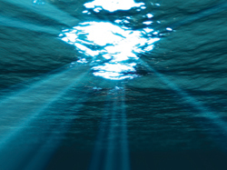light breaking through ocean water