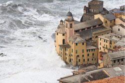 Water encroaching on coastal buildings