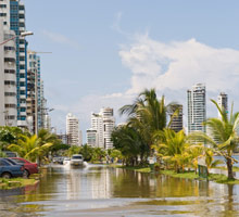flooded tropical city