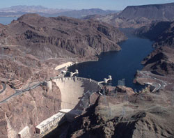 Dam between mountains