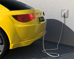 Plugged in electric car