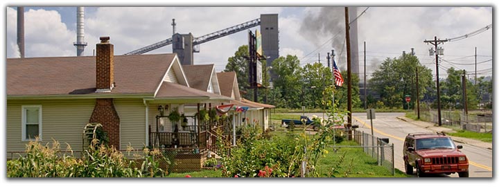 Pollution in the air in a residential neighborhood