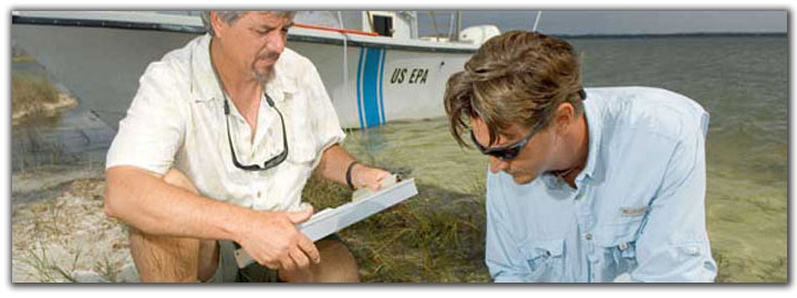 Intern working in the waterway