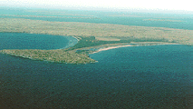Tombolo at Stockton Island, Ashland County, Apostle Islands, Wisconsin