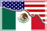 Flags of U.S and Mexico