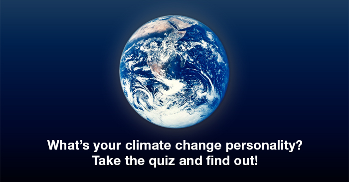 (image of the earth from space) What's your climate change personality? Take the quiz and find out!