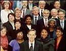 Deputy Administrator Mike McCabe and EPA charter employees at EPA's 30th anniversary celebration - Dec. 13, 2000