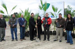 Participants at the groundbreaking of the compost center