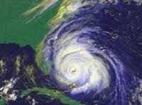 aerial view of hurricane