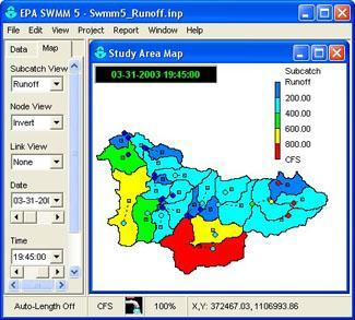 Screenshot of SWMM software.