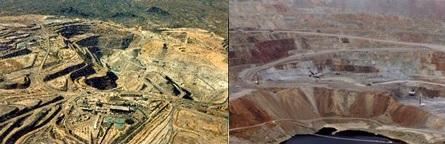 aerial images of two mines