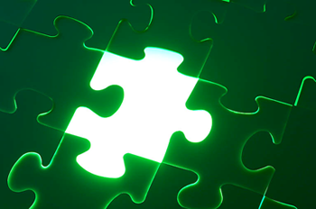 A picture of a jigsaw puzzle piece.