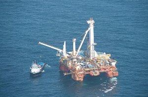 An oil rig platform