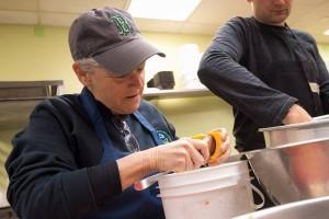 Administrator McCarthy prepping food