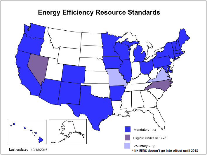 Energy Efficiency Resource Standards Map