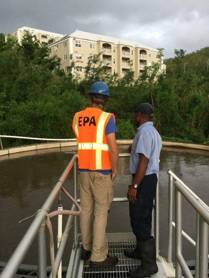 EPA conducting assessment of wastewater treatment facility St. Thomas, USVI. Photo courtesy of EPA