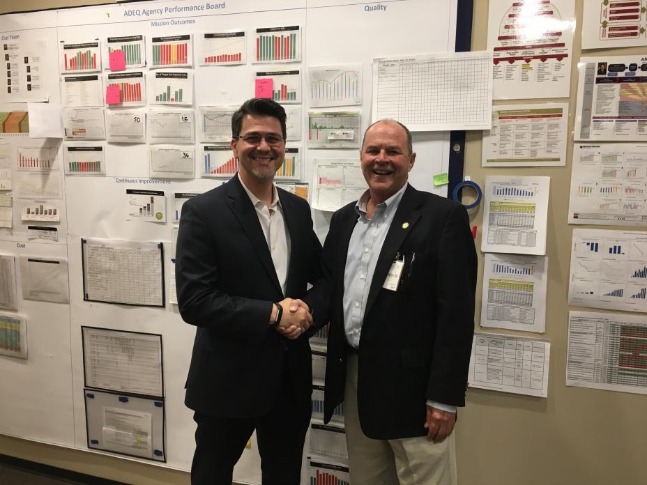 Misael Cabrera (left), Director of the Arizona Department of Environmental Quality and Mike Stoker (right), EPA Pacific Southwest (Region 9) Administrator.