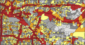 Map of data using EJScreen