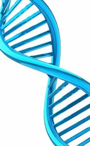Blue DNA illustration on white background