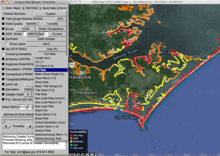 Image of modelled coastal vulnerability data.