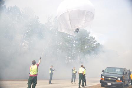 Photo of the weather balloons used to monitor wildfires emissions