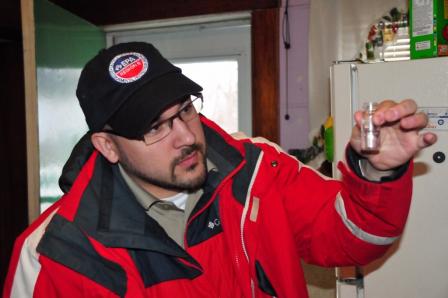 EPA scientist testing water sample