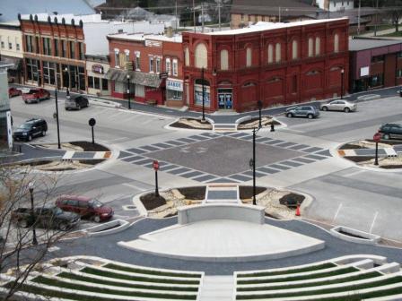 Western Union Green Downtown courthouse roof view