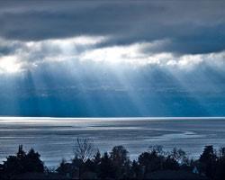 sun breaking through the clouds