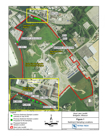 image of West Lake Sediment Sampling page map