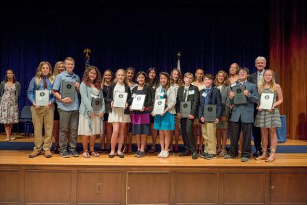 Acting Deputy Administrator Mike Flynn with students from the winning PEYA group Shore Wars