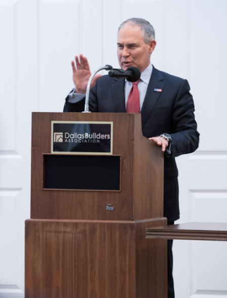 EPA Administrator Scott Pruitt addresses the Dallas Builders Association.