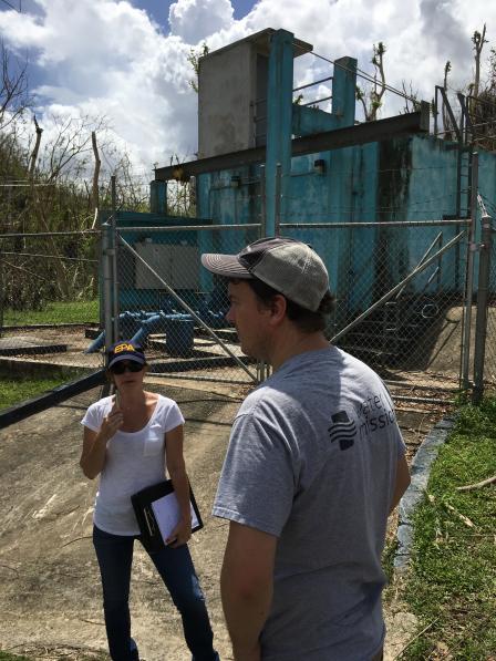 EPA and Water Mission representatives assessing an out of service drinking water system, Canabon, Puerto Rico.
