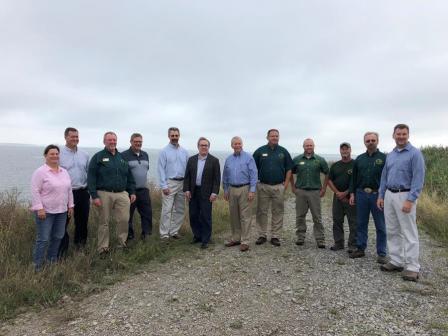 Acting Administrator Wheeler with others at Lake Erie coastal wetlands.