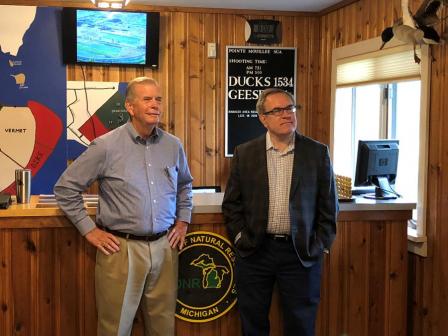 Acting Administrator Wheeler and Congressman Walberg together at Point Mouilee.