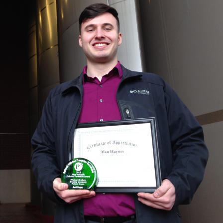 Oregon State University graduate Alan Haynes won EPA's Pollution Prevention P2 Award for his internship at Widmer Brothers Brewing, reducing wastewater pollution, saving money.