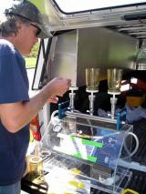 photo showing a water sample being prepared for Chlorophyll a analysis