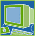 Desktop computer displays logo